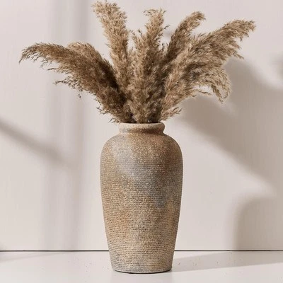 Jarrón rústico grande de cerámica, florero decorativo minimalista de 11 pulgadas, granja alto... Foto 1 de 4