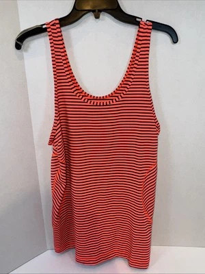 Camiseta sin mangas de entrenamiento para mujer Zella talla XL color a rayas coral y azul marino  Foto 1 de 4