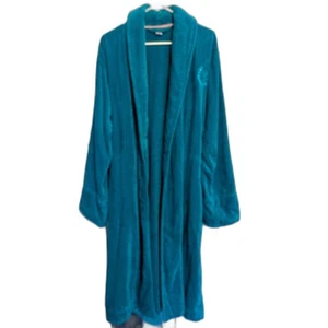 Victoria's Secret Teal 100% Cotton Velour Bathrobe Sz M/L Loungewear Oversized  - Picture 1 of 6
