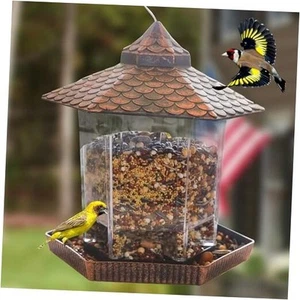 Bird Feeders for Outdoors Hanging, Red Copper Gazebo Bird Feeder for Roof - Picture 1 of 8