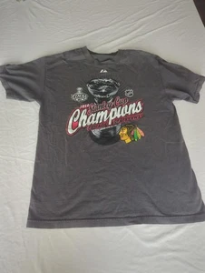 T-shirt Majestic 2010 Stanley Cup Champions Chicago Blackhawks taglia L vedi descrizione - Foto 1 di 6