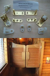 2 x BRASS SWING SALOON DOOR HINGE CAFE BAR PUB GRAVITY PIVOT RANCH HINGES - Picture 1 of 2