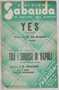 M. DE ANGELIS YES GRIMALDI ZWISCHEN DEM LÄCHELN VON NEAPEL 1933 PARTITUR ORCHESTER - Bild 1 von 1