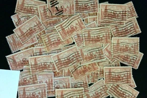 Postage Stamps For Crafting: 1953 3c Gadsen Purchase; Brown; 50 Pieces - Picture 1 of 1