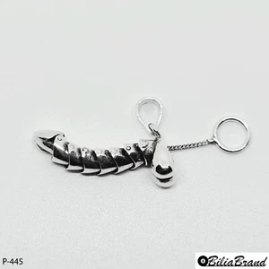 pendente pene in argento 925 con erezione - Foto 1 di 5