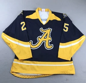 Avalanche Hockey Jersey Mens Medium Blue Yellow NCCHL TCNJ #25 ProJoy Shirt - Picture 1 of 10