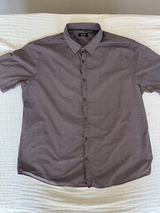 ALFANI Men's XXL Short Sleeve Dress Shirt Geometric Print Stretch - Picture 1 of 6