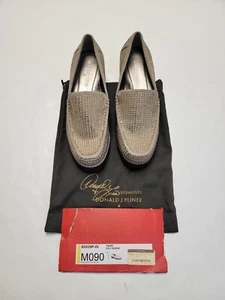 $198 New DONALD PLINER Taupe Suede Slip-On BEADED Loafer Women's 9 RIO  - Picture 1 of 10