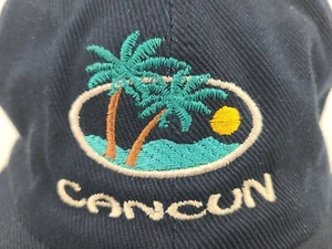 Cancun Mexico Ball Cap Hat Dark Blue Adjustable Baseball Palm Tree Water Sun  - Picture 1 of 7