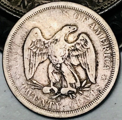 1875 S Twenty Cent Piece 20C Ungraded 90% Silver US Coin CC22695 - Image 1 of 4