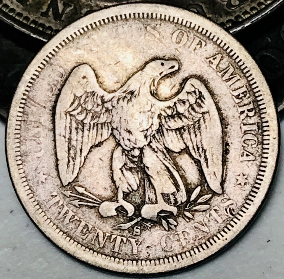 1875 S Twenty Cent Piece 20C Ungraded 90% Silver US Coin CC22695 - Image 1 of 4