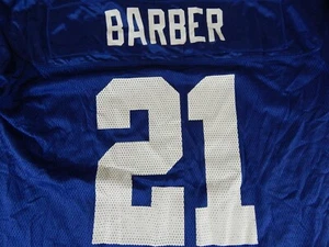 Tiki Barber New York Giants #21 Size Large Blue Jersey by Reebok - Picture 1 of 6
