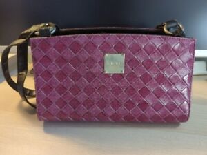 Bag Miche Shoulder Woman’s Bag Dark Pink/Purple Crocodile Texture