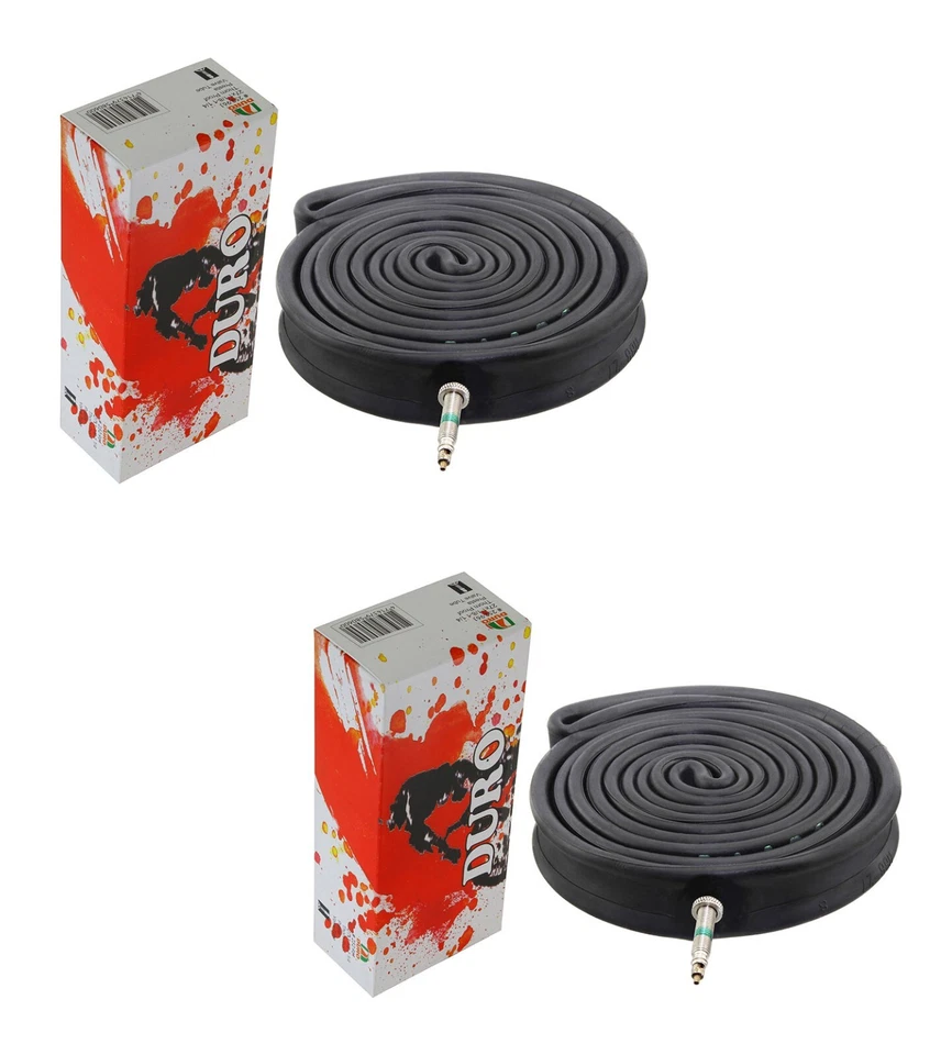 2 Tubo Interior Bicicleta DURO 27 x 1-1/8 1.1/4 33mm Válvula PRESTA Resistente a Espinas. Foto 1 de 1