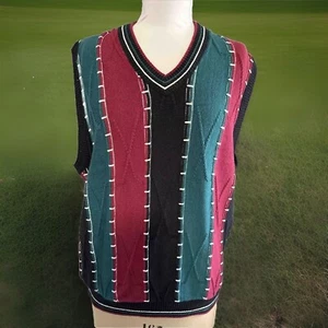 VTG Steve Stricker for Fairway Sport Sweater Vest Mens XL Red Green Black NWT - Picture 1 of 9