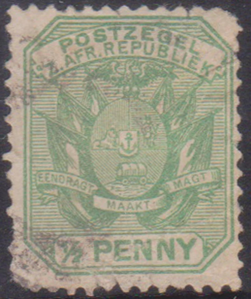 (F273-68) 1896 Transvaal 1/2d sello verde MH (relleno de espacio cortado) (BR)  Foto 1 de 1