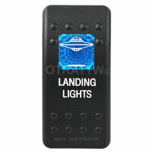 OTRATTW Carling Technologies Contura II Rocker Switch, LANDING LIGHTS, BLUE LENS - Picture 1 of 6