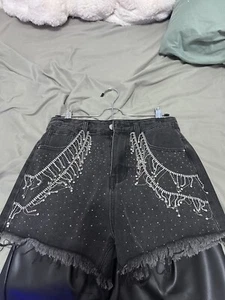 Black Jean Shorts - Picture 1 of 3