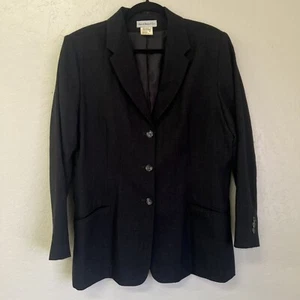 Vintage 80s Harve Bernard Wool Made in Ukraine Gray Red Stripe Blazer Sz 16 GVC - Picture 1 of 9
