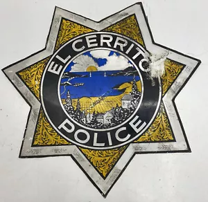 Original Vintage EL CERRITO POLICE (von der Tür geschnitten) Schild 17' California Bay Area - Bild 1 von 5