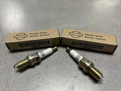 Harley-Davidson NEW OEM Spark Plugs 6R12 GOLD  (Pair) for Twin Cam Models - Image 1 of 4