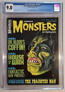 Famous Monsters Filmland #45 CGC 9.0 - Warren Magazine - 1967 - 1" holder crack - Picture 1 of 4