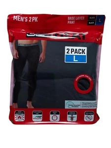 32 Degrees Men L 2-Pack Performance Thermal Baselayer Legging Pant Black Large - Picture 1 of 6