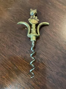 Vintage Brass Corkscrew, Bottle Opener, Cheshire Cat, Gorgeous, VGC - Picture 1 of 5