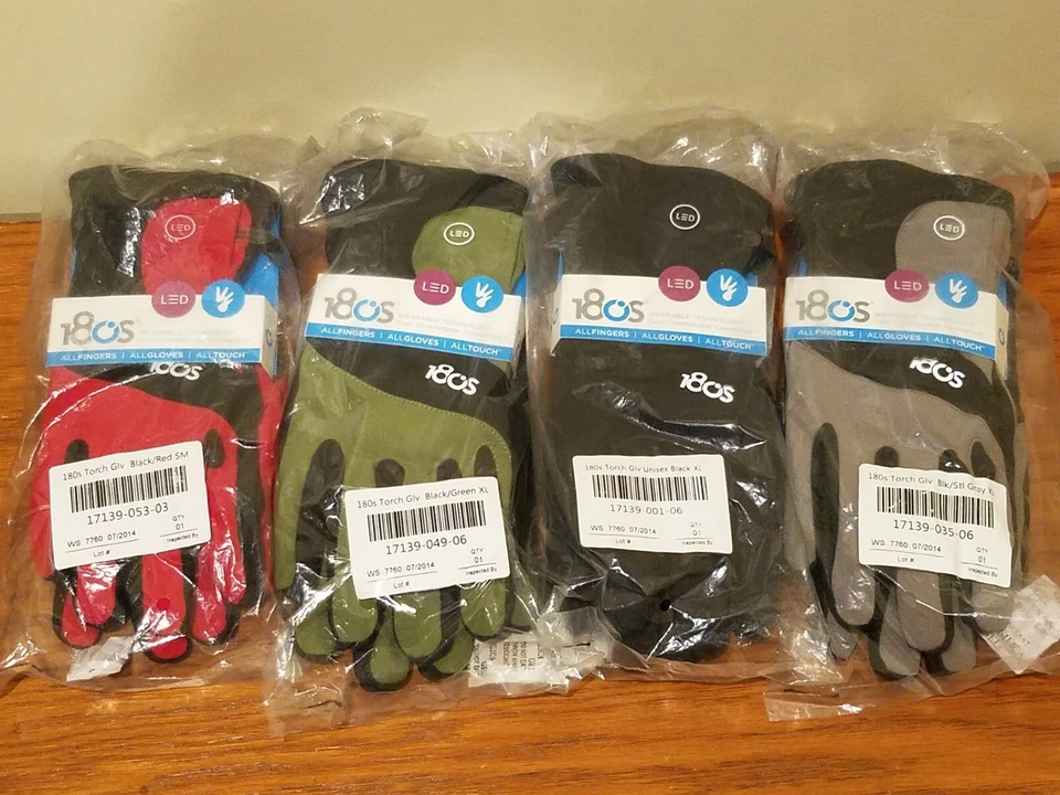 180s Torch светодиодный AllTouch сенсорный экран перчатки черный красный зеленый серый S SM M MD XL - Изображение 1 из 1