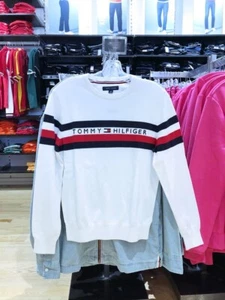 NWT Mens Tommy Hilfiger Flag Crewneck Cotton Sweater XL - Picture 1 of 13
