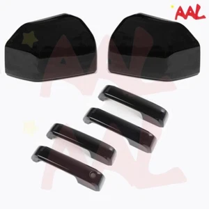 FOR 15 16 17 18 19 2020  FORD F-150 BLACK COLOR MIRROR 4 Door Handle COVER w/o S - Picture 1 of 1