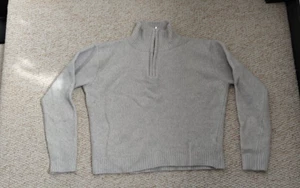 Brandy Melville Pullover Quarter Zip Knitt Aleah Grey Sweater Size Small - Picture 1 of 6