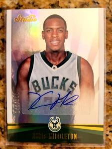2016-17 Panini Studio Khris Middleton #12 Auto SP Milwaukee Bucks Signed 145/199 - Picture 1 of 2