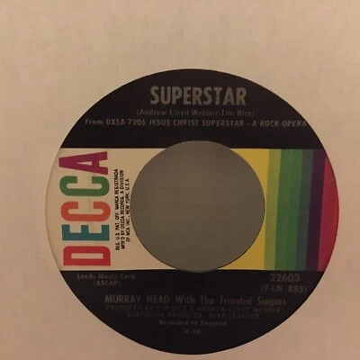 Murray Head - Superstar/ John Nineteen Forty-One - 1969 Decca #32603 7" 45 Vinyl - Image 1 of 2