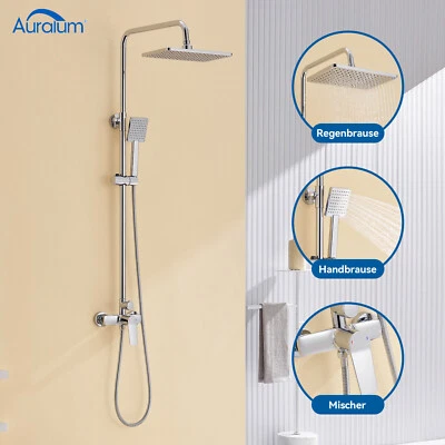 Duschsystem Regendusche Duscharmatur Mischbatterie Set mit Handbrause Edelstahl - Bild 1 von 4