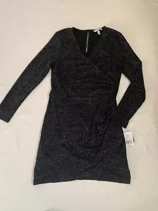 Nuevo con etiquetas Vestido de fiesta plateado brillante envolvente sintético negro Speechless Junior XXL 2XL - Imagen 1 de 14