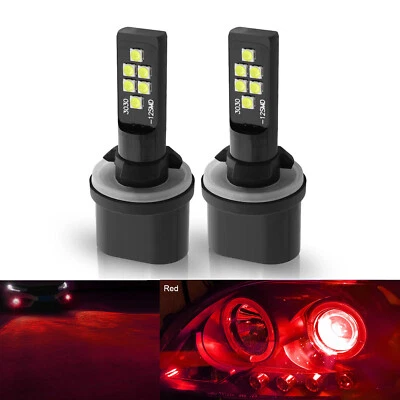 New 2x 880 Red LED Bulbs Bright Upgraded SMD 3030 Fog Light Direct Replacement - Image 1 of 4