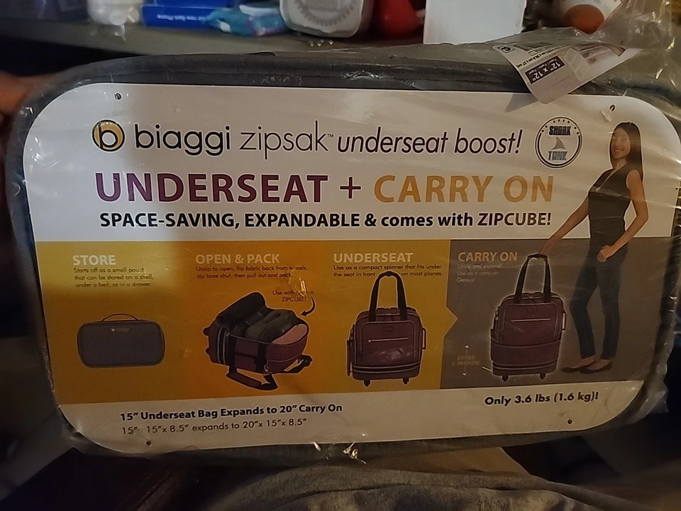 Bolsa plegable expandible Biaggi Zipsak Boost, gris Foto 1 de 1