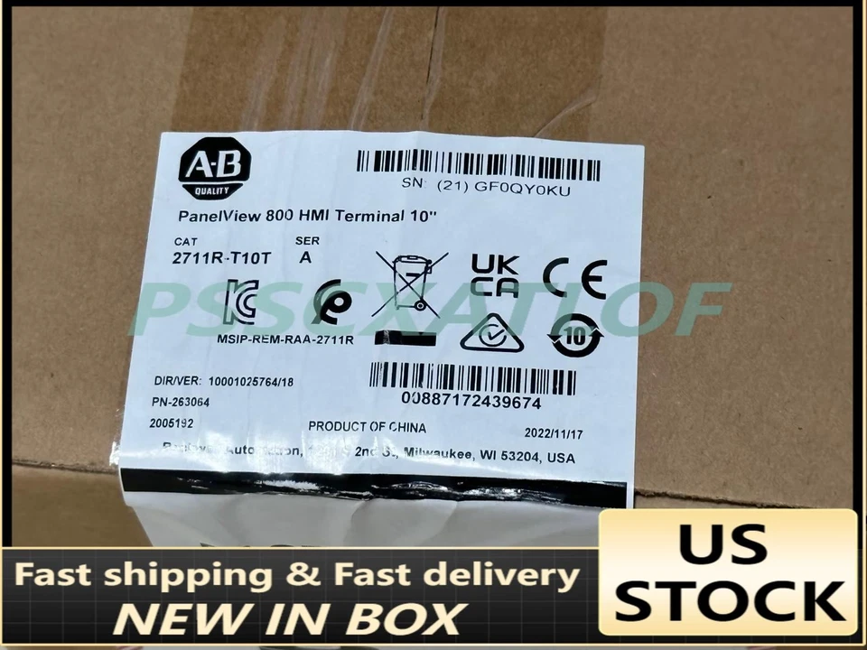 Allen-Bradley PanelView 800 10.4 Inch HMI Terminal - 2711R-T10T