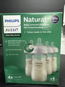 Philips Avent biberon in vetro naturale 8 fl oz. 1m+ (confezione da 4) - Foto 1 di 3