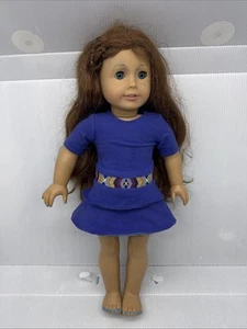 Retired 2013 American Girl Doll Saige Meet Dress  Blue Eyes-PA 11392 - Picture 1 of 14