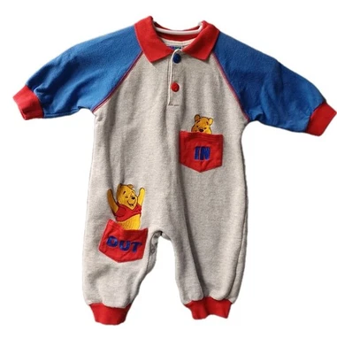 Vtg Disney Winnie The Pooh Long Sleeve Romper Baby 12 Month W/snaps Embroidered  - Image 1 of 4