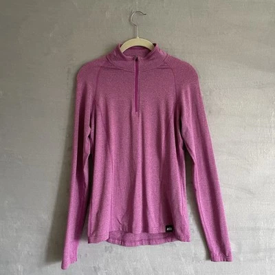 Capa Base REI Cooperativa Manga Larga 1/4 Cremallera Para Mujer S Púrpura Atlético Exterior Foto 1 de 4