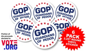 GOP - Guardians Of PEDOS - 6 pack vinyl sticker pack - Picture 1 of 1