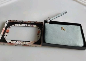 Ashwood Leder Geldbörse mit Reißverschluss oben - korallengrau H 9 cm B 14 cm neu mit Etikett QVC.  - Bild 1 von 6