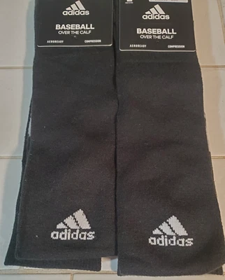 Calcetines de béisbol sobre la pantorrilla ADIDAS Aeroready ICON negros 2 pares x2 grandes 9-13 LG Foto 1 de 2