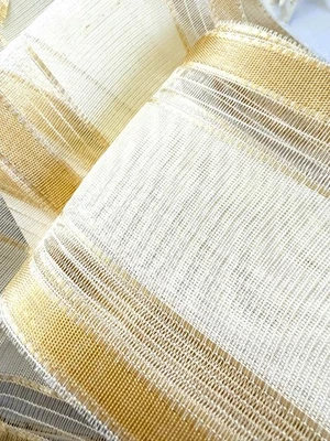 2 Yards - Vintage 4.5" Extra Wide French Cream and Ivory Silk  Ribbon~Sheer - Изображение 1 из 4