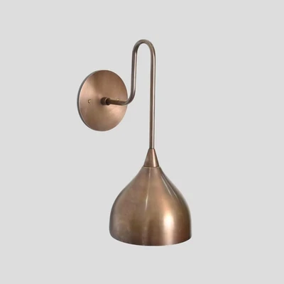 Handmade Antique Brass Wall Sconce: Mid Century Modern Lighting Christmas Gift - Image 1 of 4