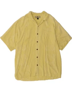 TOMMY BAHAMA Mens Short Sleeve Shirt Large Yellow Floral Silk CS05 - Picture 1 of 4