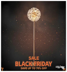 Lampe Chic Bodenleuchte Gold Wandleuchte Kristall Modern Blumenkugel Elegant Luxus - Bild 1 von 23